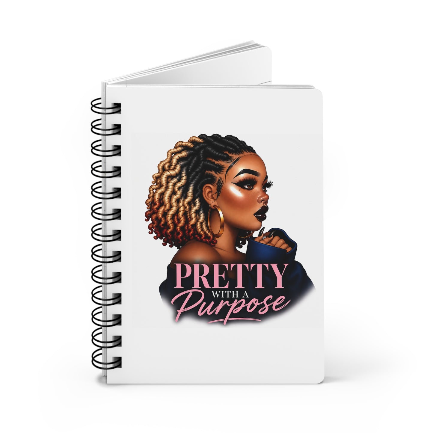 Pretty With a Purpose Spiral Notebook — Empowerment Journal for Black Women