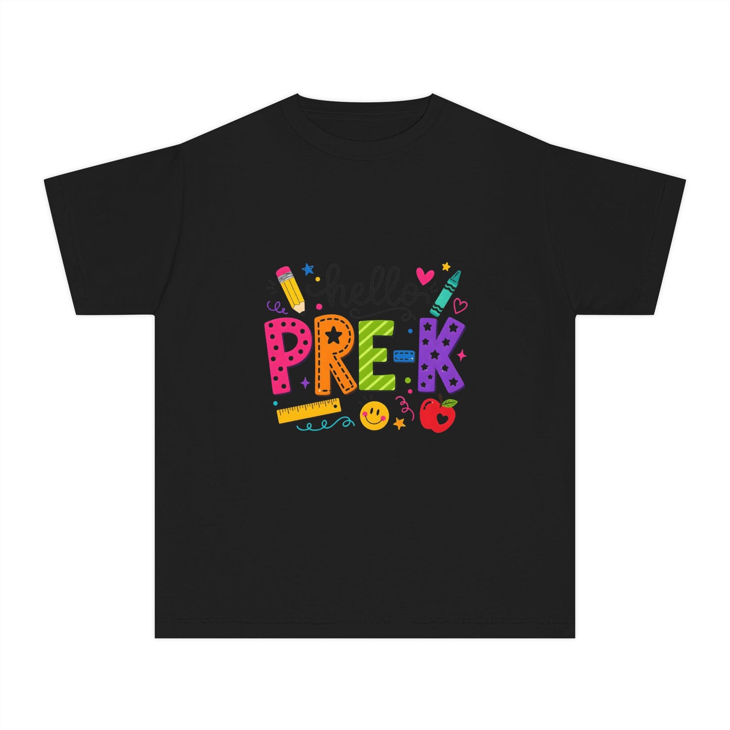 Hello Pre-K Kids Tee — Colorful Back-to-School Preschool Shirt