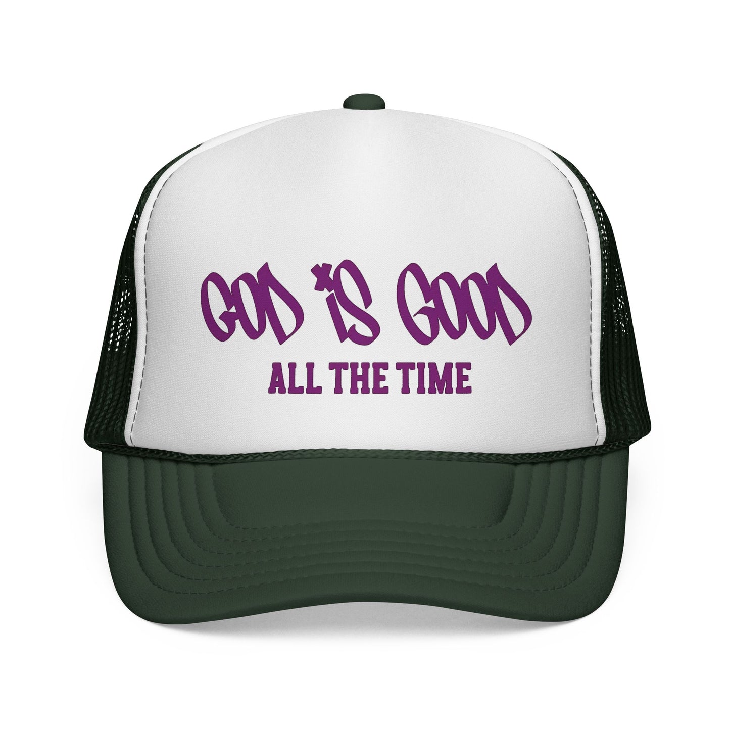 God Is Good All The Time Trucker Cap — Christian Faith Mesh Baseball Hat