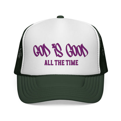 God Is Good All The Time Trucker Cap — Christian Faith Mesh Baseball Hat