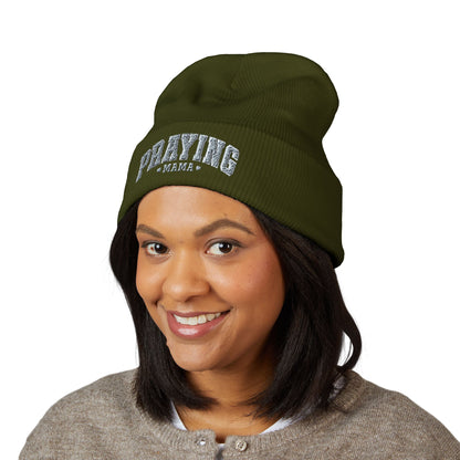 Praying Mama Embroidered Cuffed Beanie