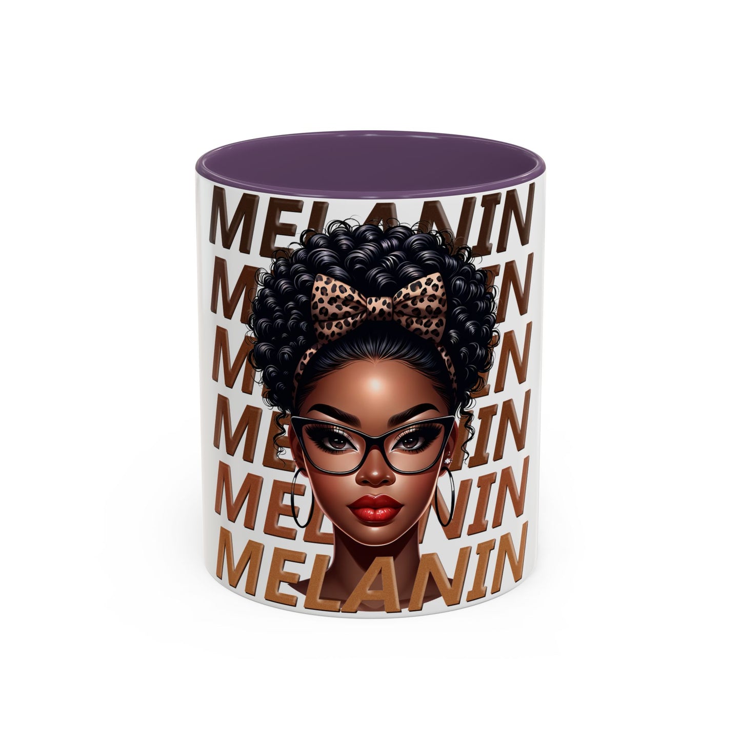 Melanin Queen Accent Coffee Mug — Black Woman Illustration