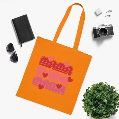 Mama Retro Hearts Cotton Tote