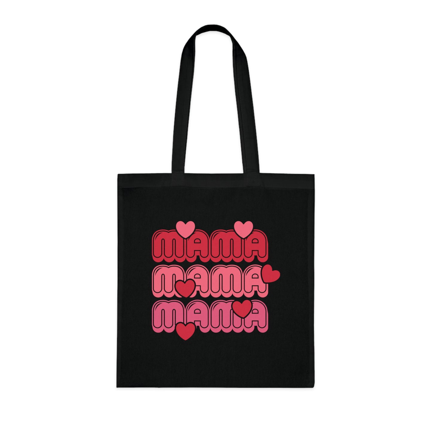 Mama Retro Hearts Cotton Tote