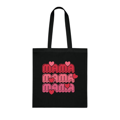 Mama Retro Hearts Cotton Tote