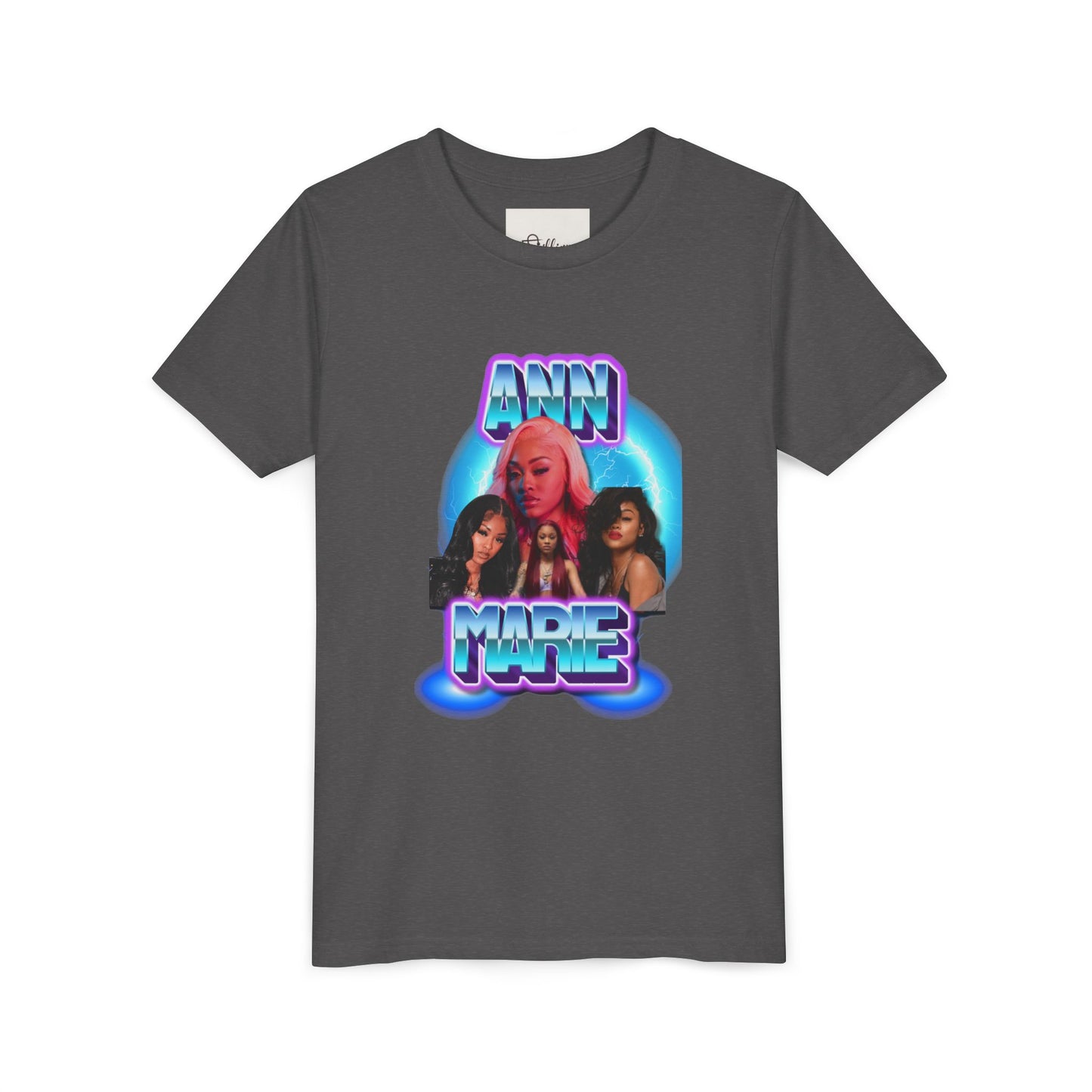 Youth Tee — Retro Neon Portrait Graphic "ANN MARIE"