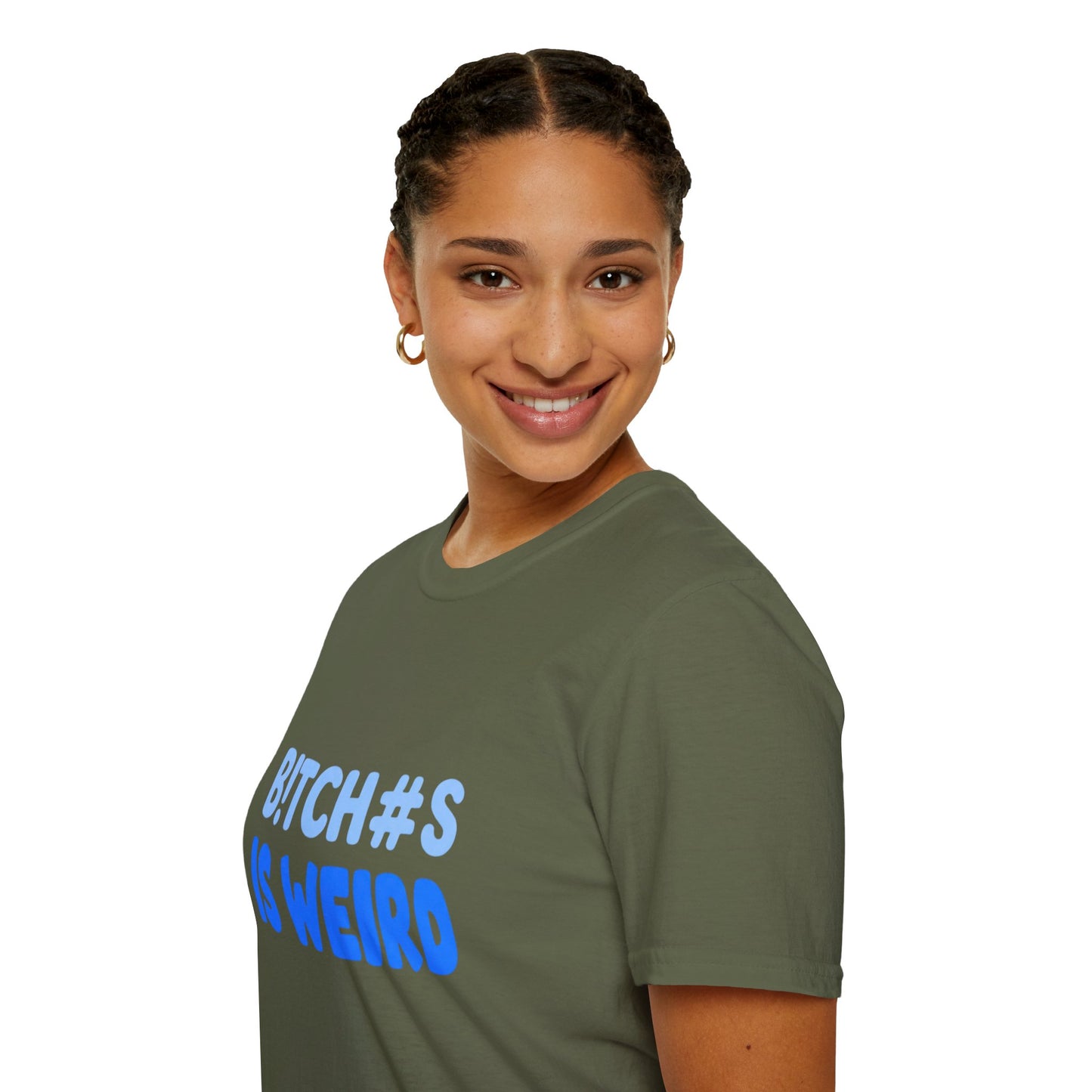 Graphic Tee — "B!TCH#S IS WEIRD" Bold Blue Statement T-Shirt