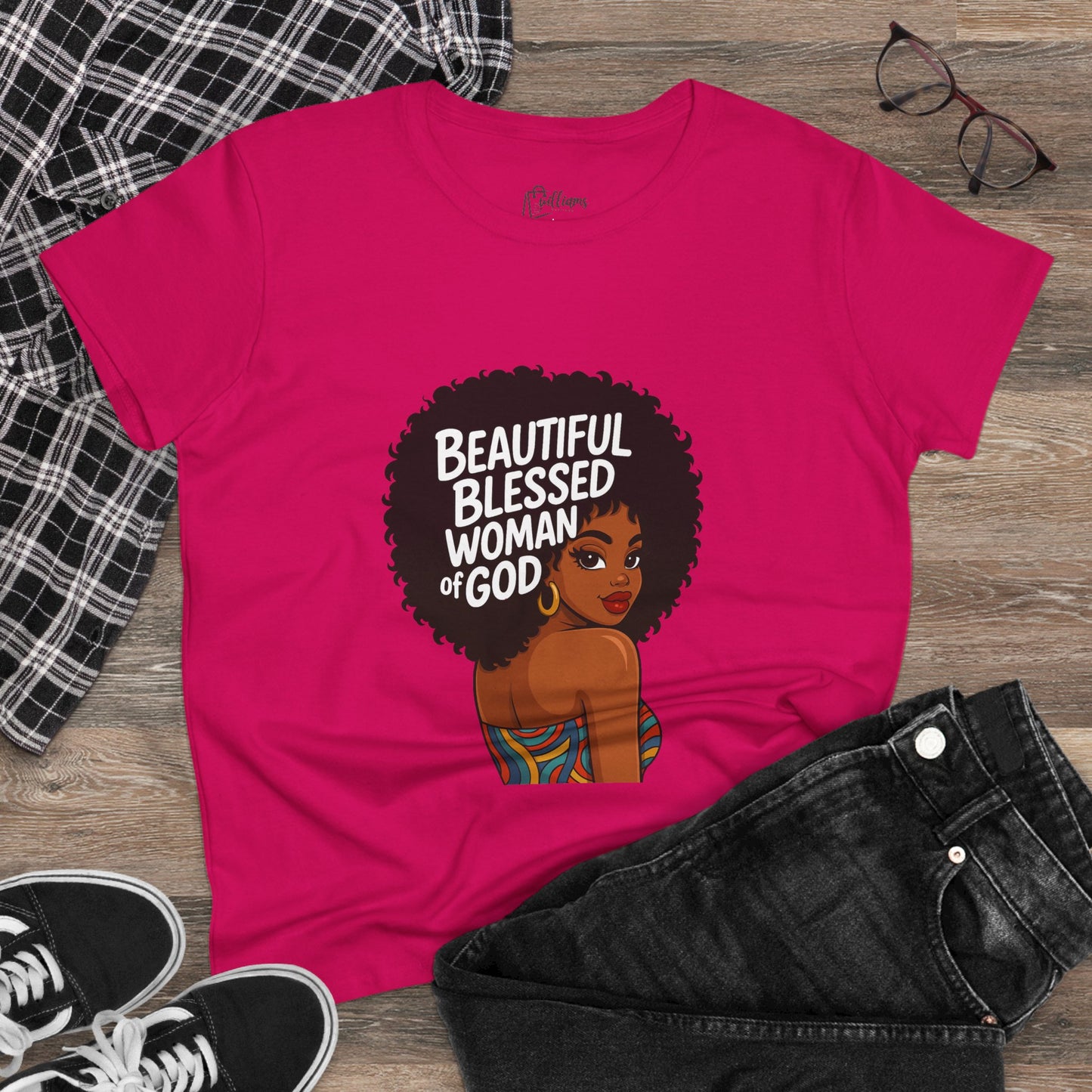 Beautiful Blessed Woman of God Tee — Women's Faith Graphic T-Shirt