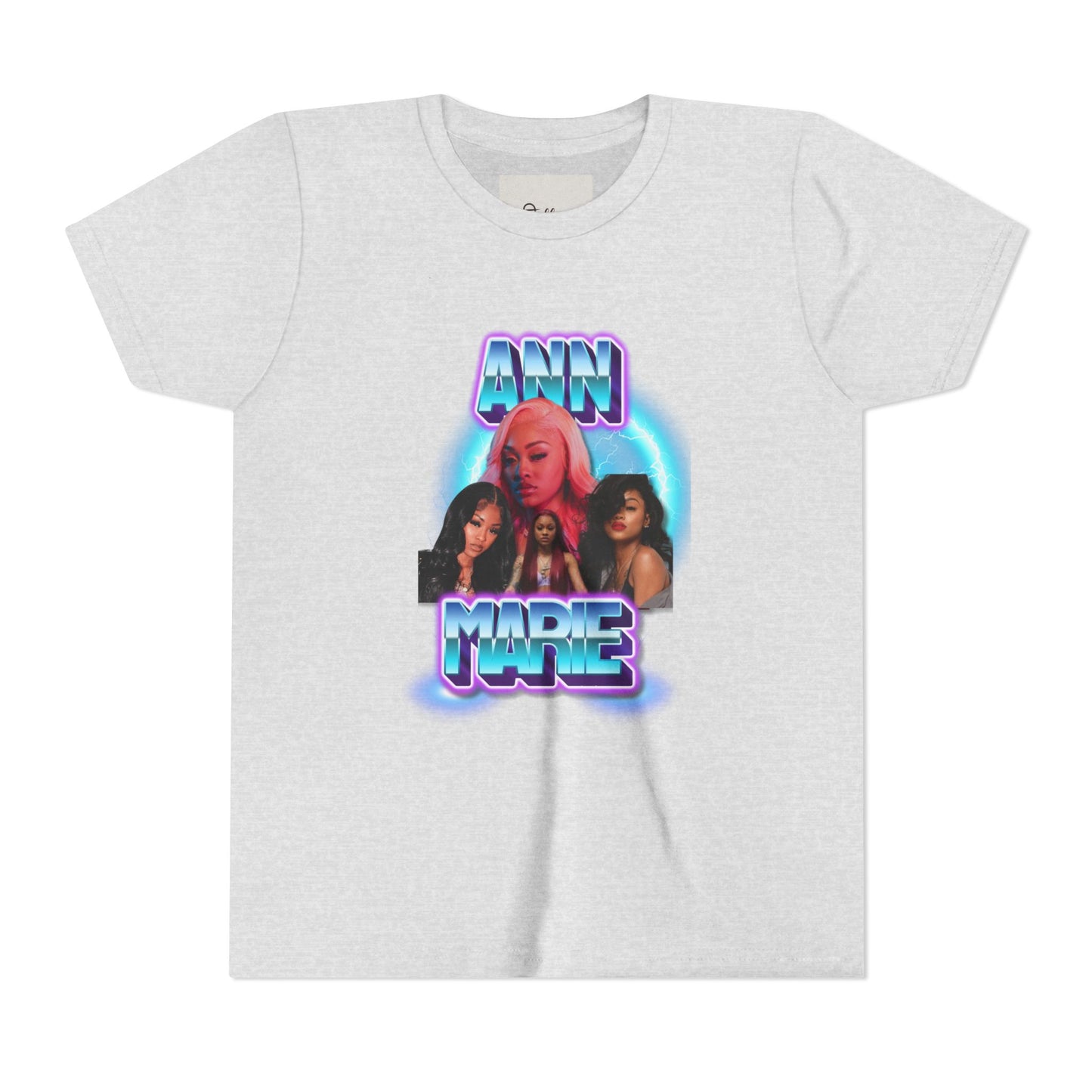 Youth Tee — Retro Neon Portrait Graphic "ANN MARIE"