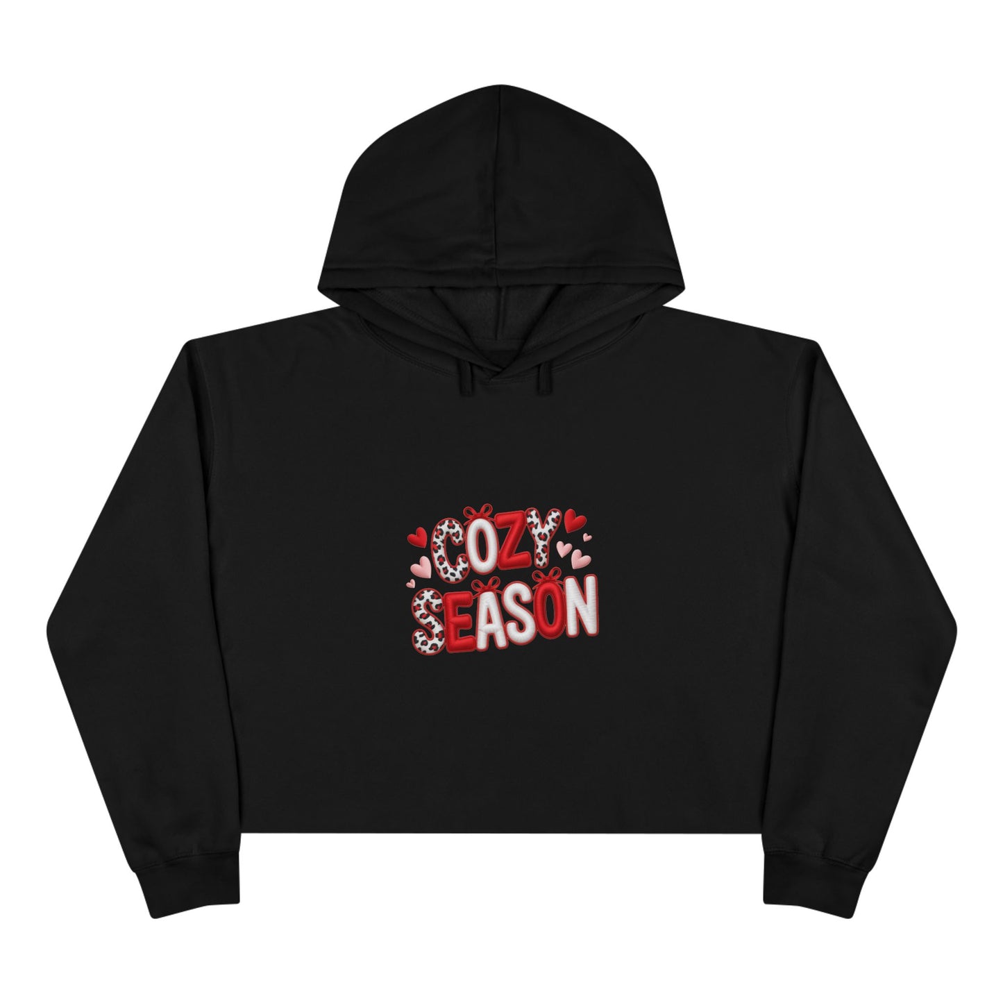 Cozy Season Cropped Hoodie – Valentine Heart Graphic
