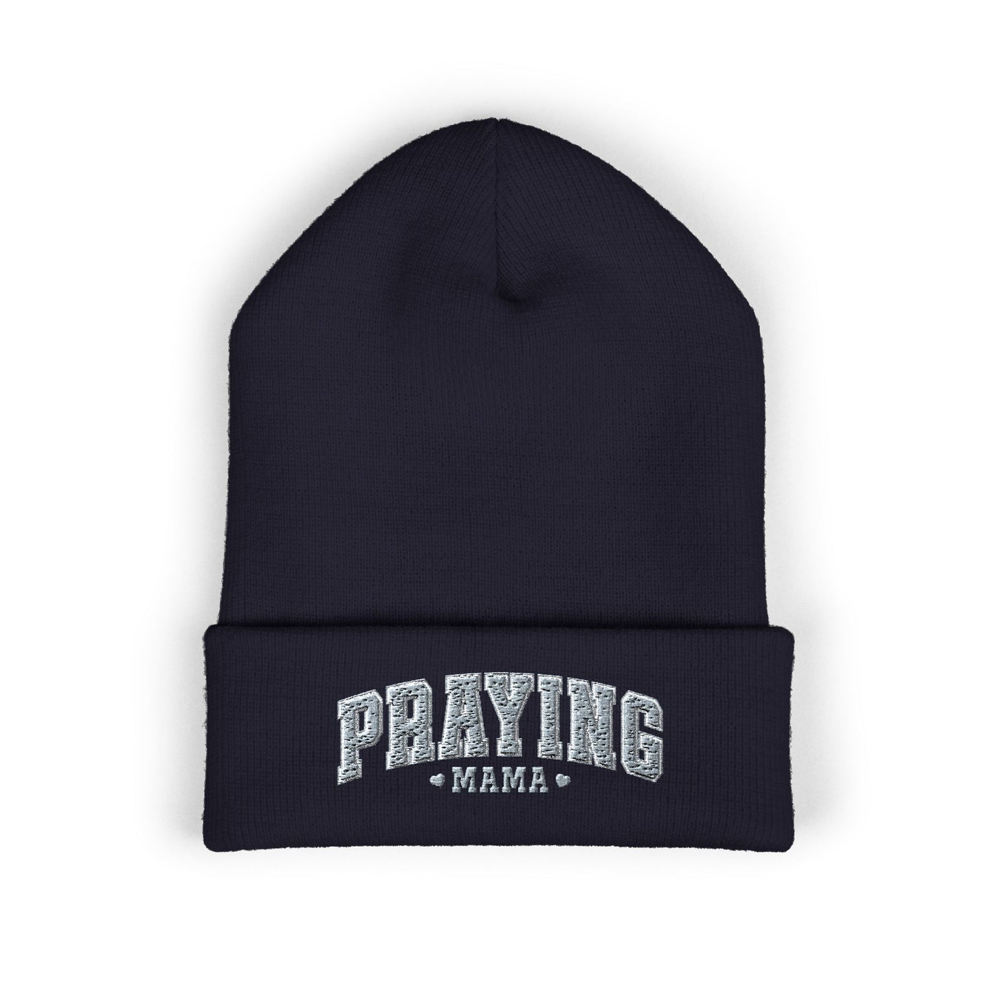 Praying Mama Embroidered Cuffed Beanie