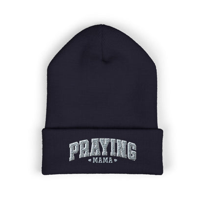 Praying Mama Embroidered Cuffed Beanie