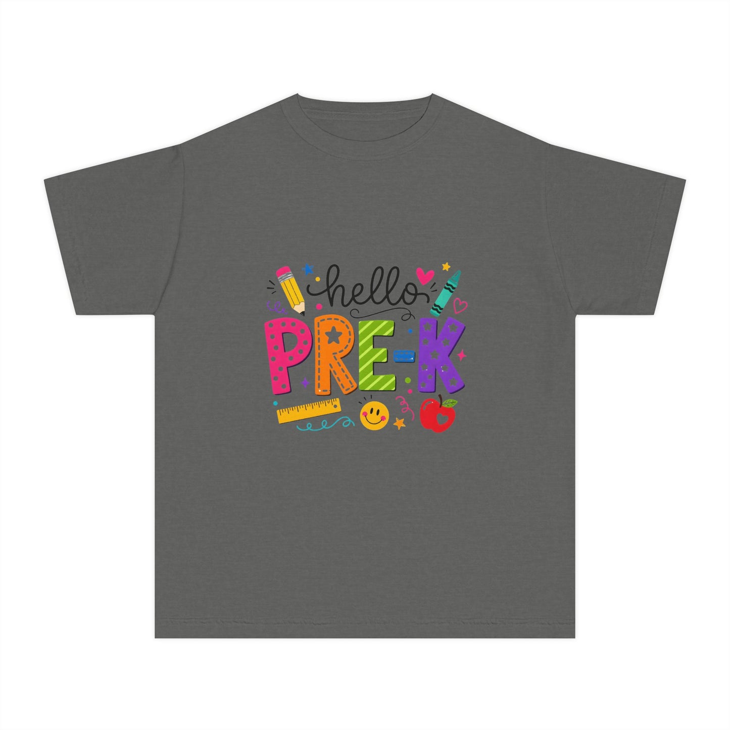 Hello Pre-K Kids Tee — Colorful Back-to-School Preschool Shirt