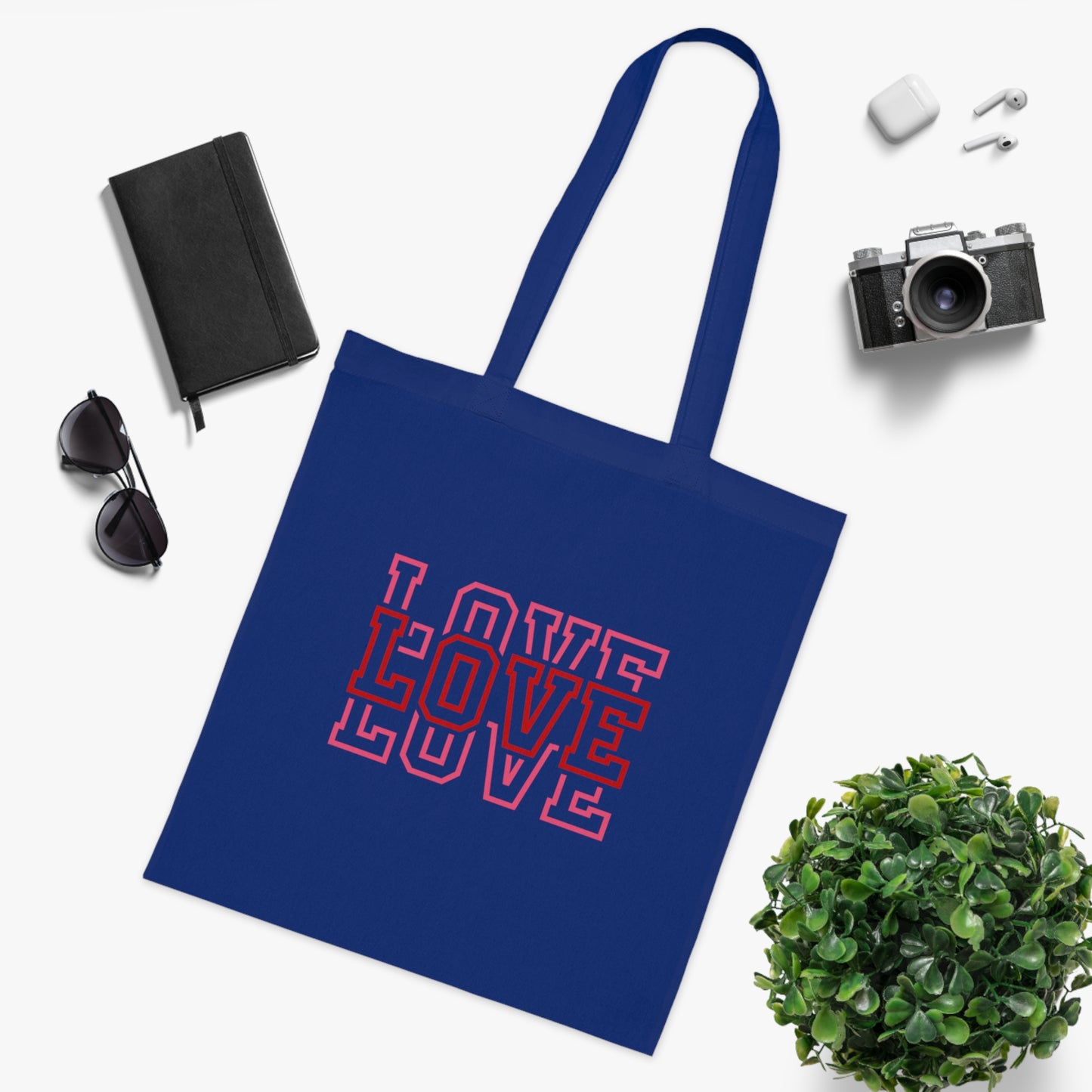 Love Stacked Cotton Tote