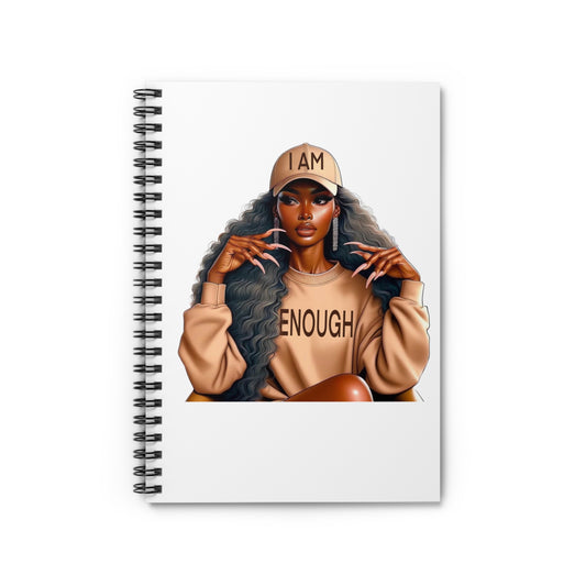 I Am Enough Spiral Notebook — Empowering Girl Powered Ruled Journal
