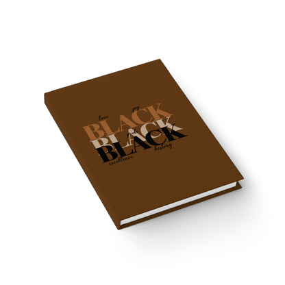 Black Pride Ruled Journal — 'Black' Typographic Empowerment Notebook