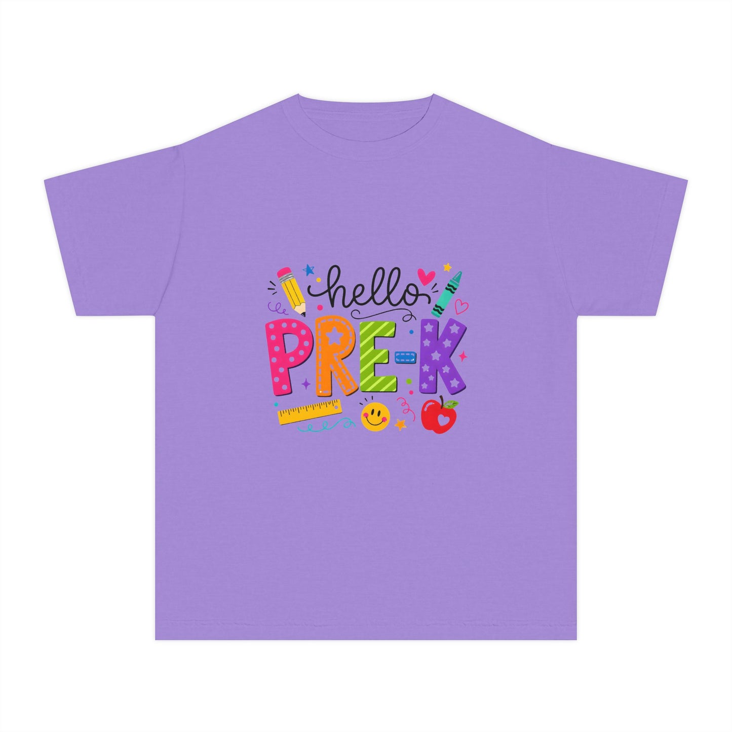 Hello Pre-K Kids Tee — Colorful Back-to-School Preschool Shirt