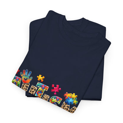 Autism Awareness T-Shirt — 'Autism: Sparking the World with Creativity' Puzzle Design