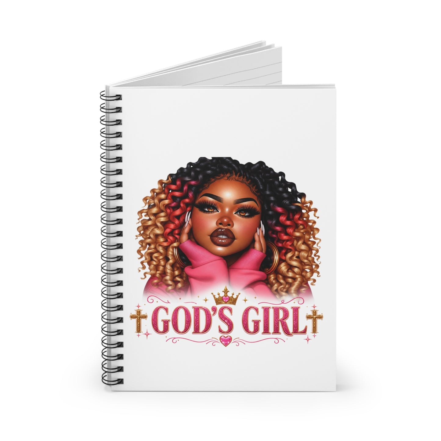 God's Girl Spiral Notebook — Inspirational Faith Journal with Afrocentric Artwork