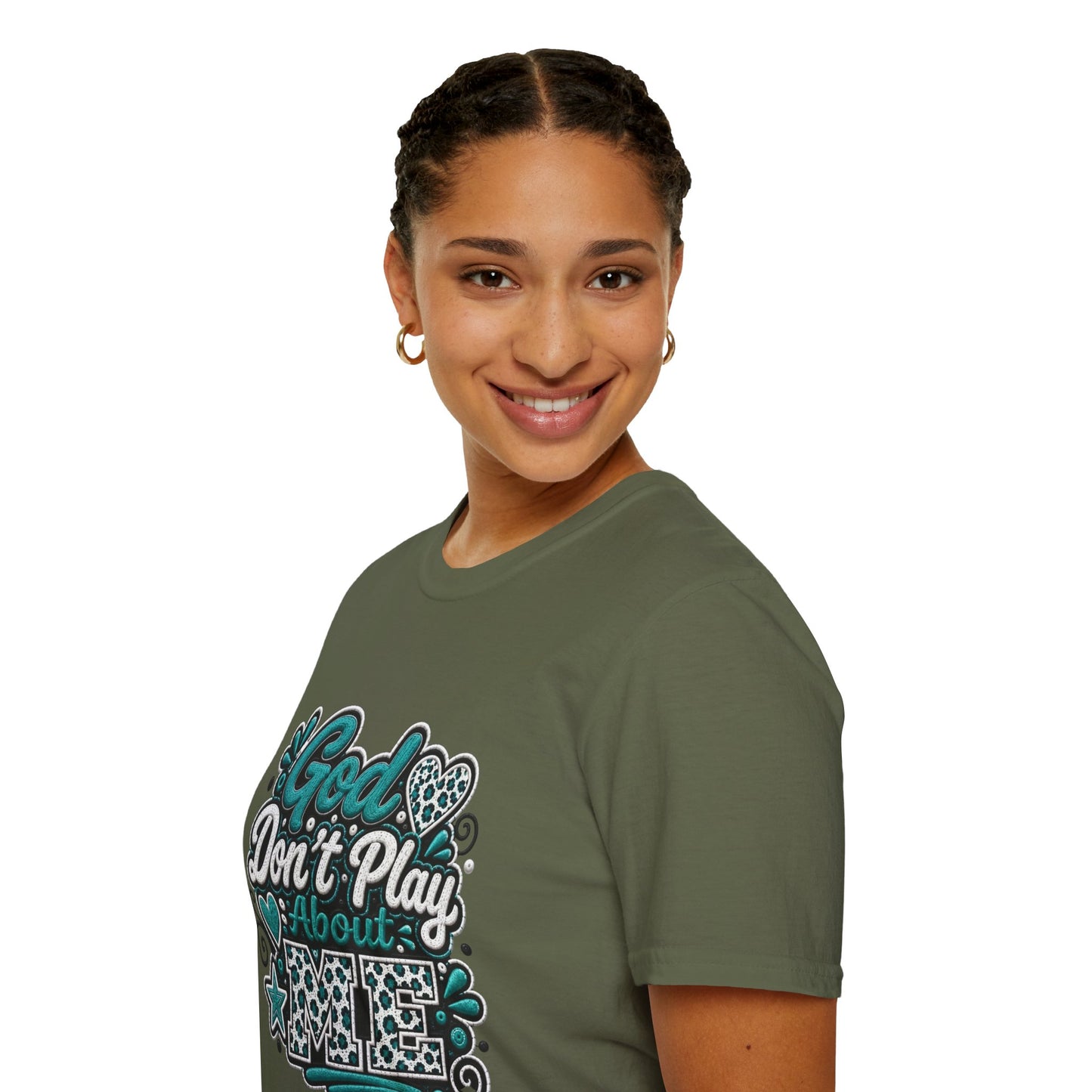 T-Shirt — "God Don't Play About Me" Inspirational Faith Graphic Tee