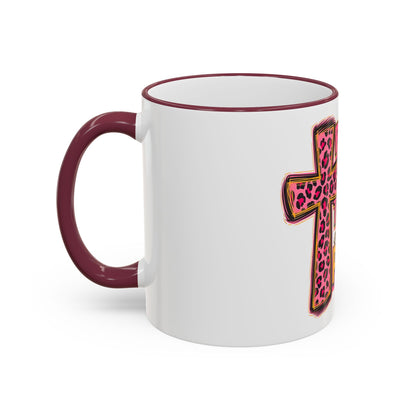 Inspirational Faith Coffee Mug — “Pray, Wait, and Trust, God Has a Plan” (Accent Rim & Handle)