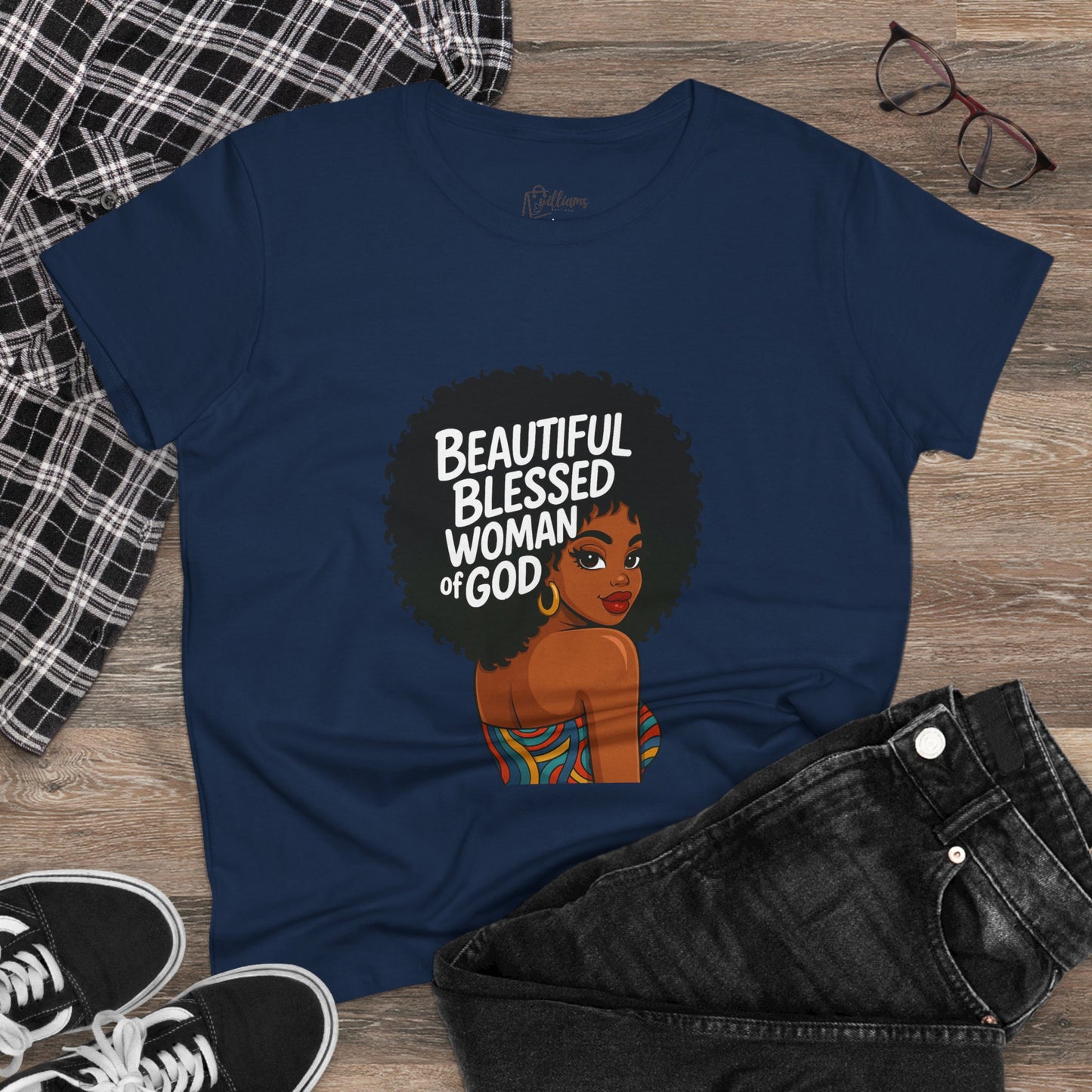 Beautiful Blessed Woman of God Tee — Women's Faith Graphic T-Shirt