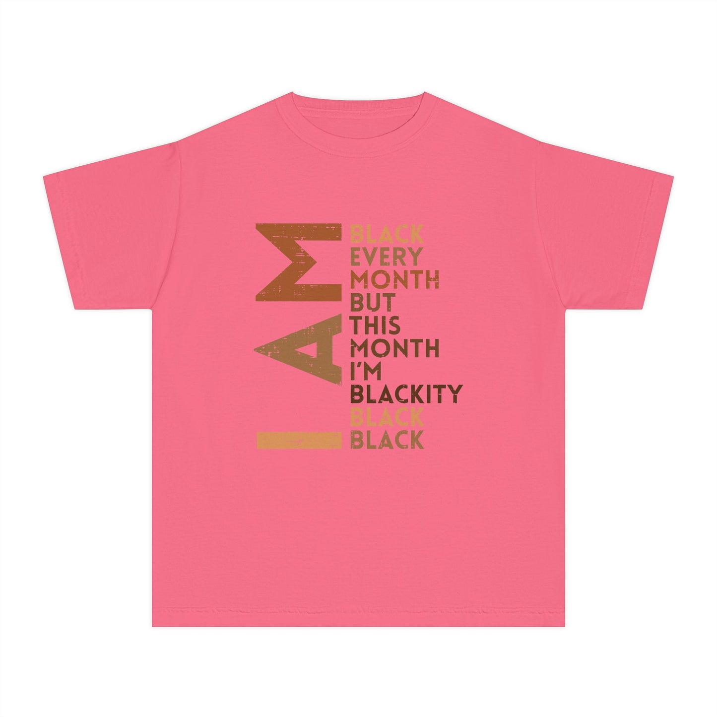 Youth Tee — "I AM Black Every Month" Empowerment Shirt