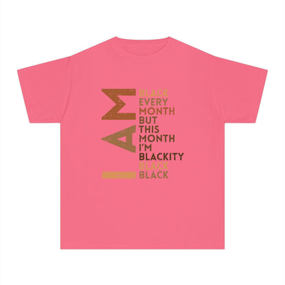 Youth Tee — "I AM Black Every Month" Empowerment Shirt