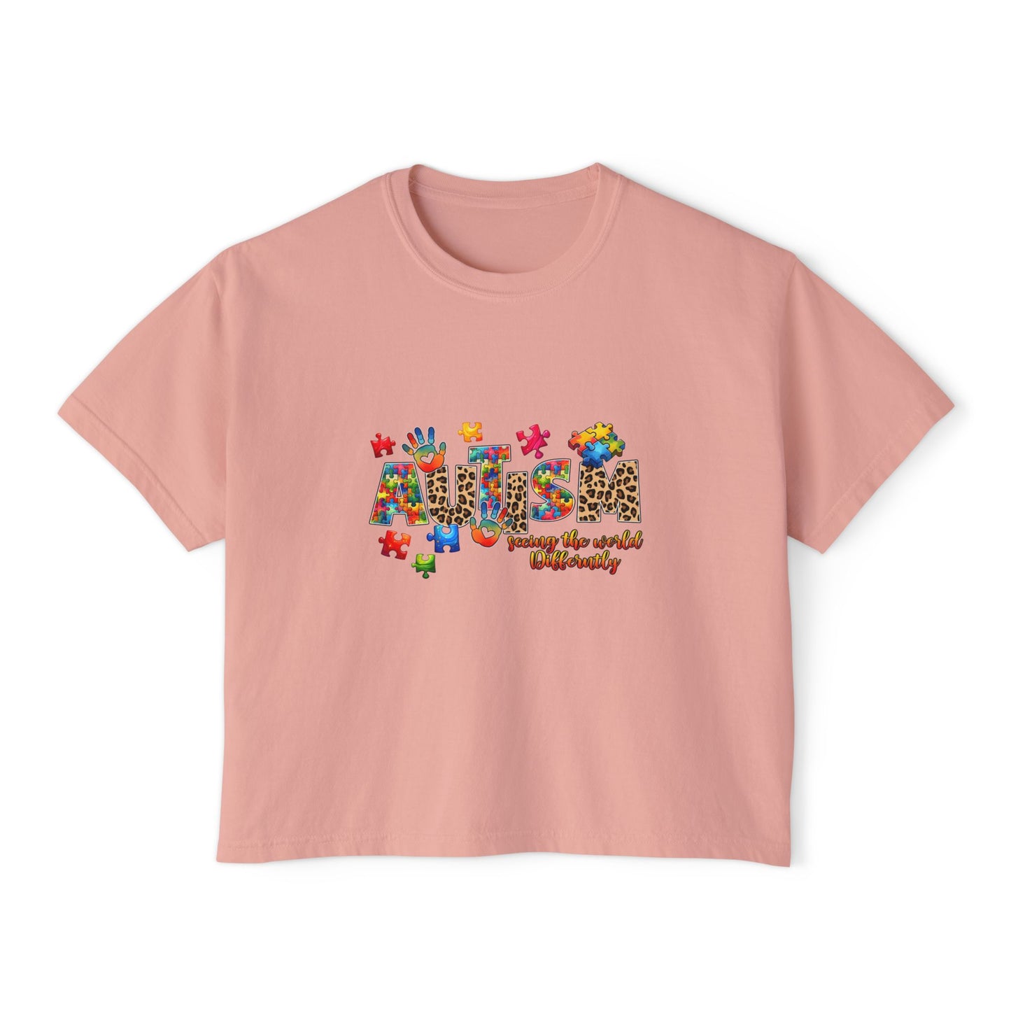 Autism Awareness Women's Boxy Tee — 'Autism: Accept the World Differently