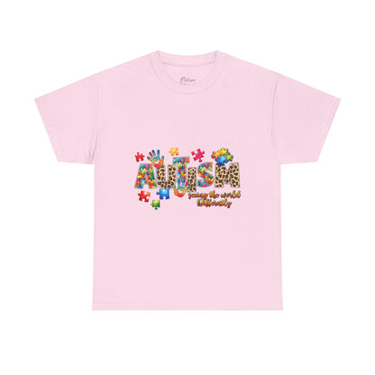 Autism Awareness T-Shirt — 'Autism: Sparking the World with Creativity' Puzzle Design