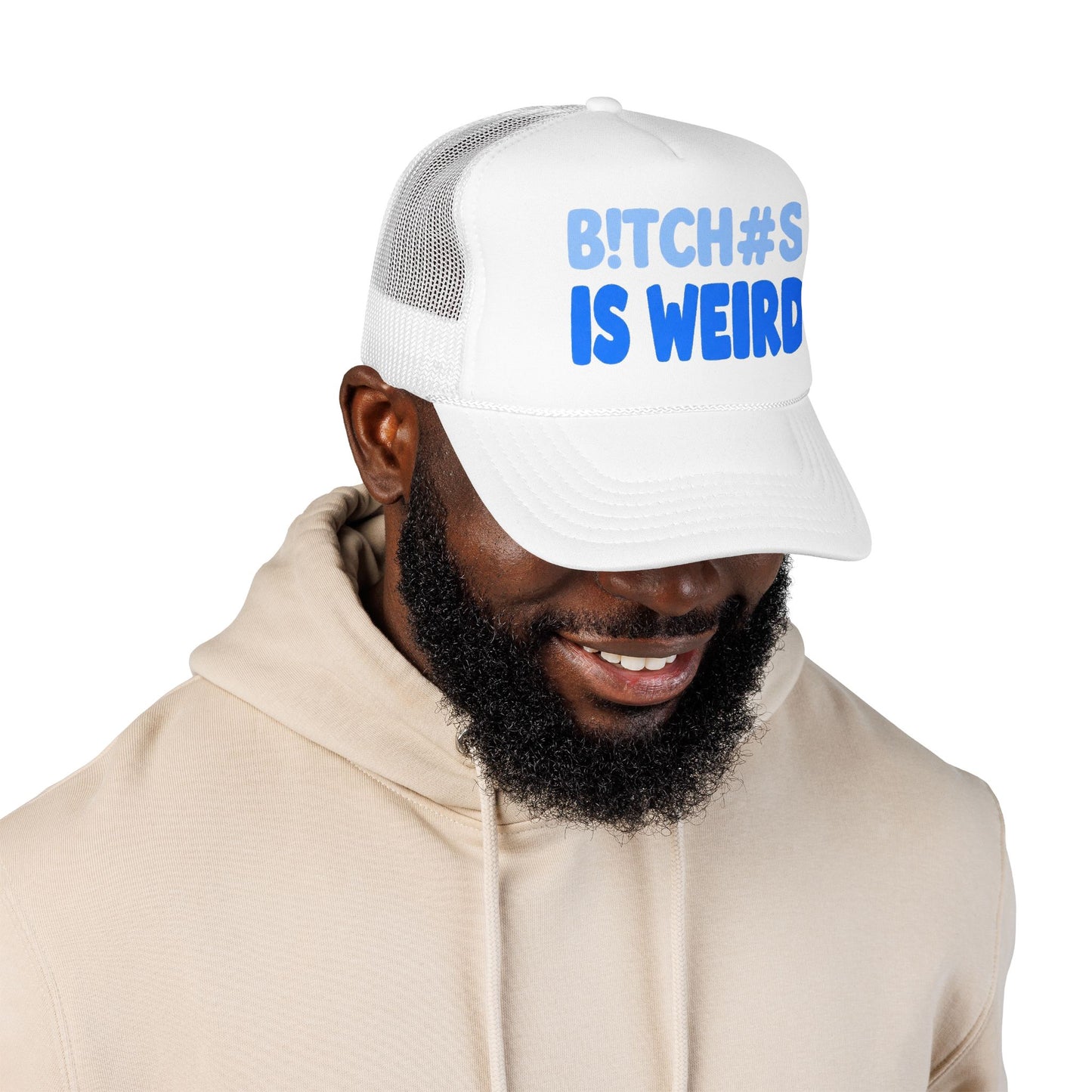 Trucker Hat — “B!TCH#S IS WEIRD” Bold Blue Foam Trucker Hat