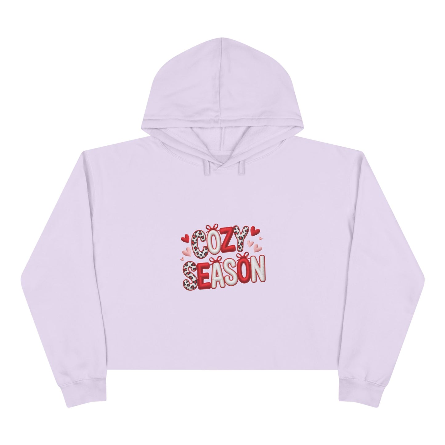 Cozy Season Cropped Hoodie – Valentine Heart Graphic