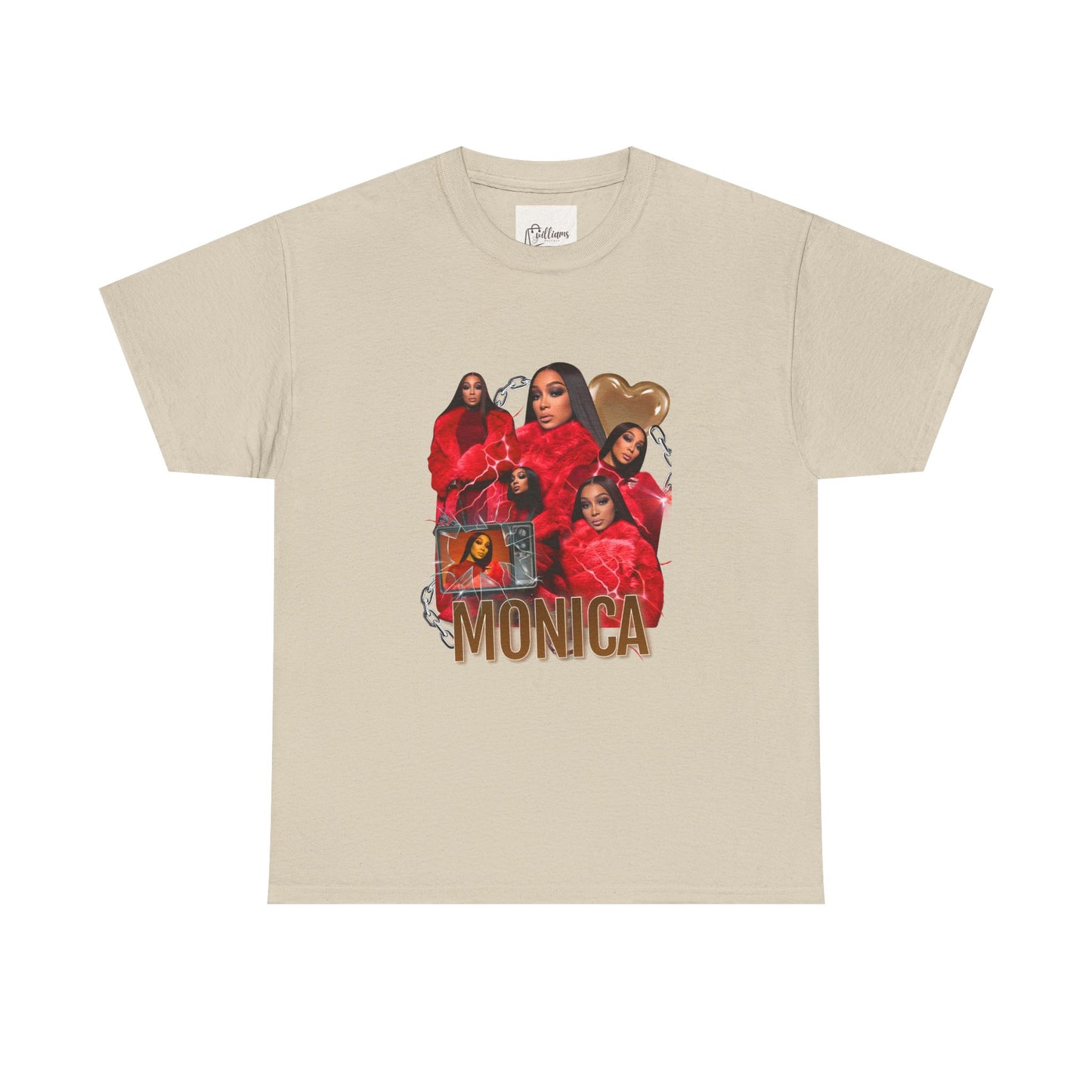 Stylish Unisex Heavy Cotton Tee with 'MONICA' Design, Trendy Graphic Tee