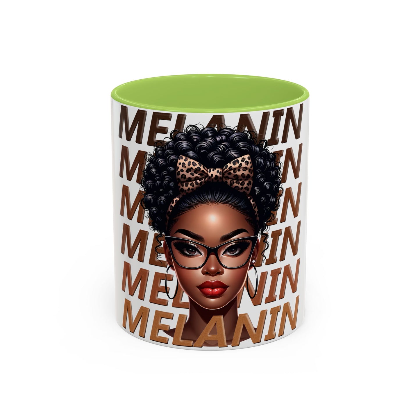 Melanin Queen Accent Coffee Mug — Black Woman Illustration