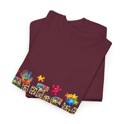 Autism Awareness T-Shirt — 'Autism: Sparking the World with Creativity' Puzzle Design