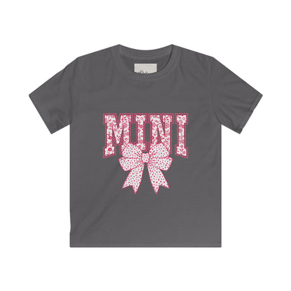 Kids Tee — 'Mini' Pink Floral Lettering with Polka Dot Bow