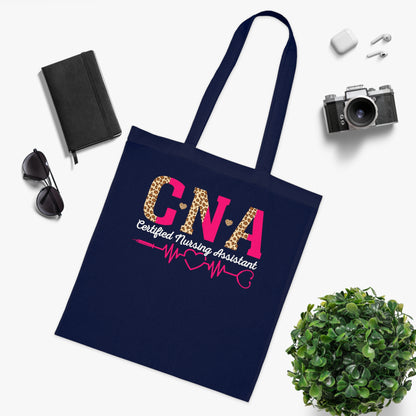 CNA Leopard Pink Heartbeat Cotton Tote