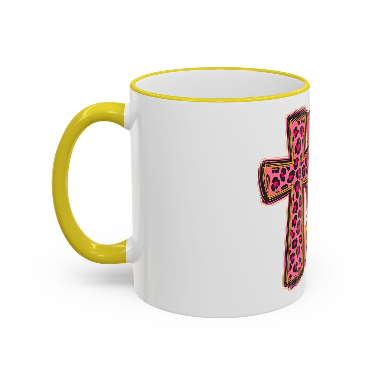 Inspirational Faith Coffee Mug — “Pray, Wait, and Trust, God Has a Plan” (Accent Rim & Handle)