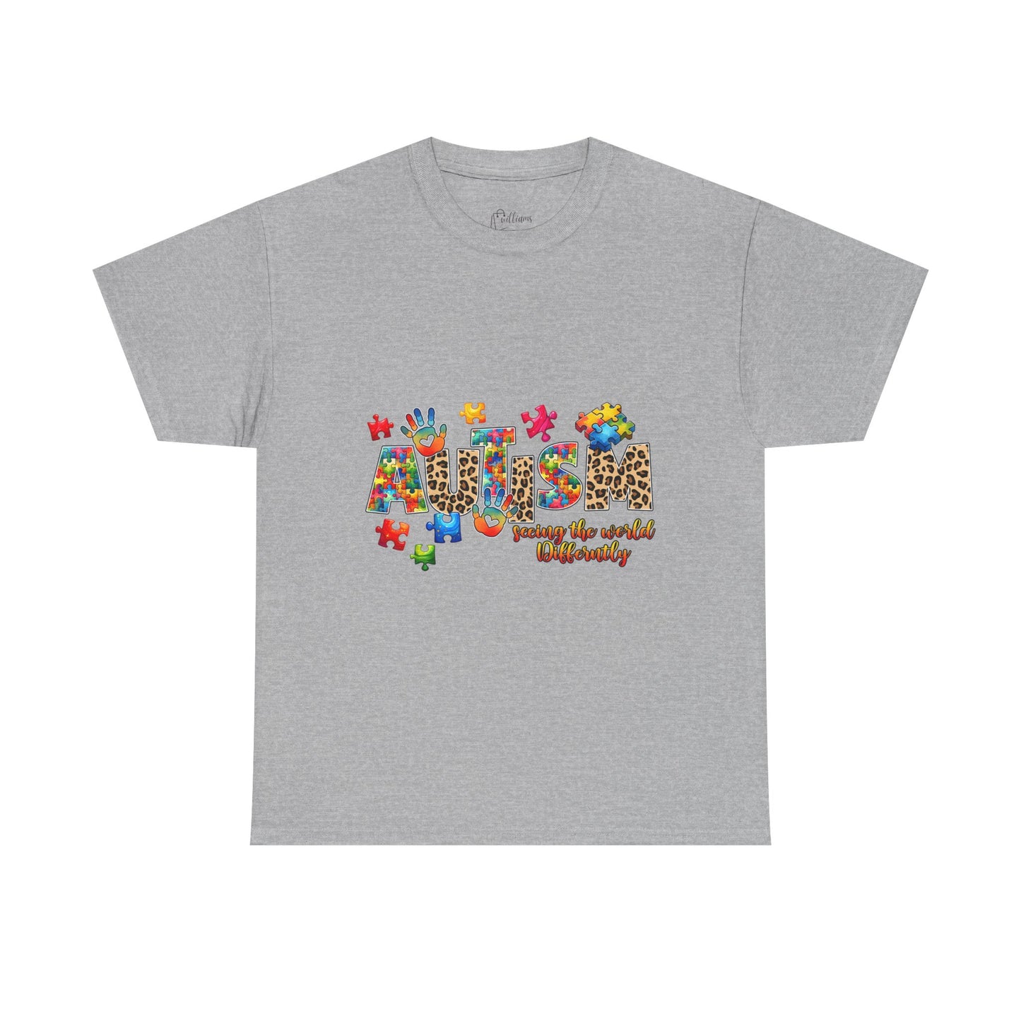 Autism Awareness T-Shirt — 'Autism: Sparking the World with Creativity' Puzzle Design