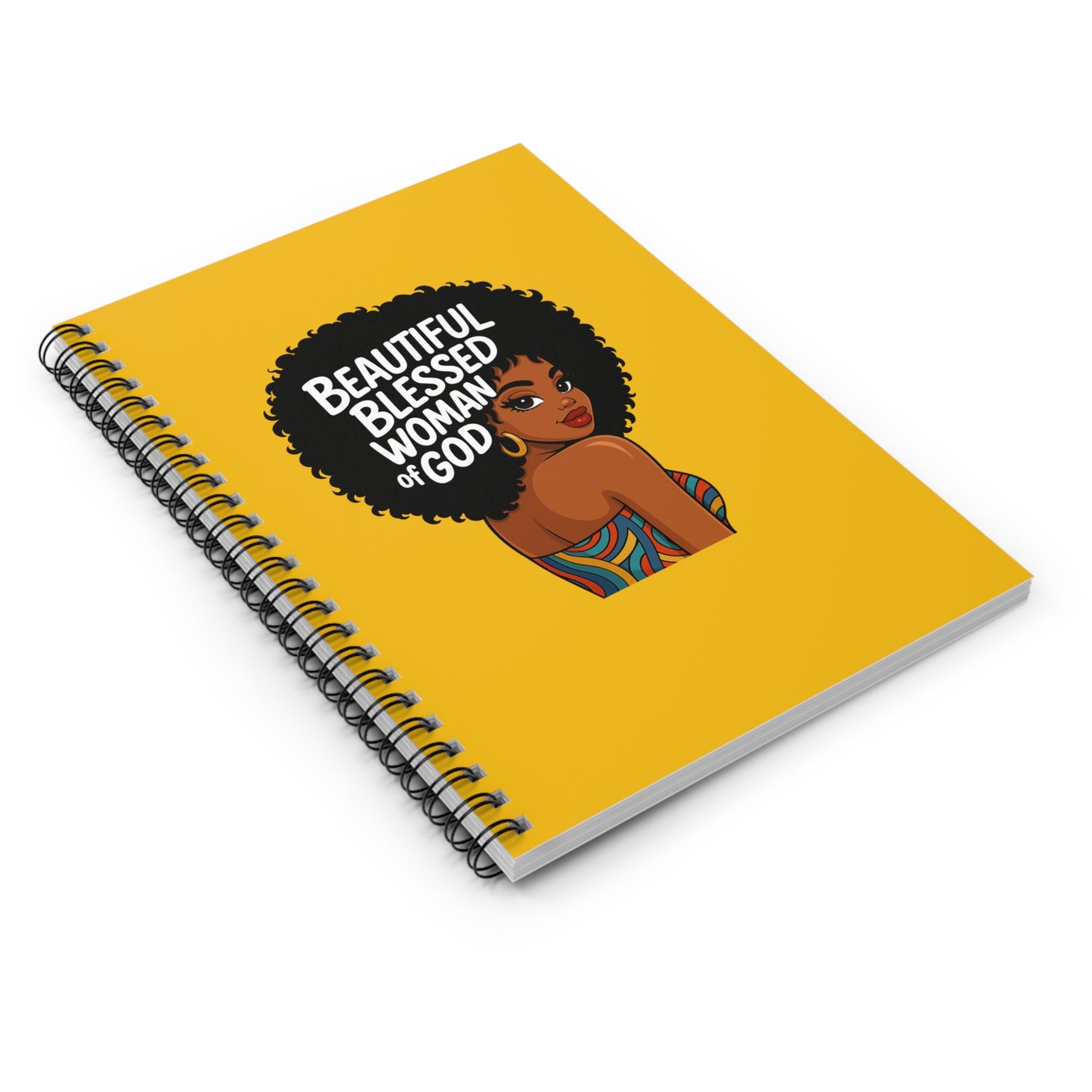 Spiral Notebook — "Beautiful Blessed Woman of God" Afrocentric Journal