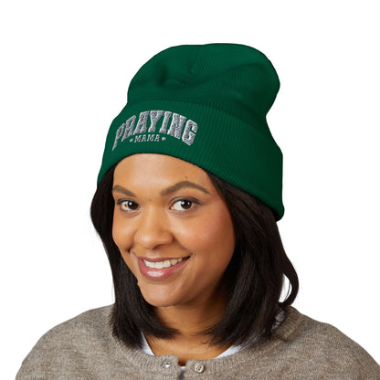 Praying Mama Embroidered Cuffed Beanie
