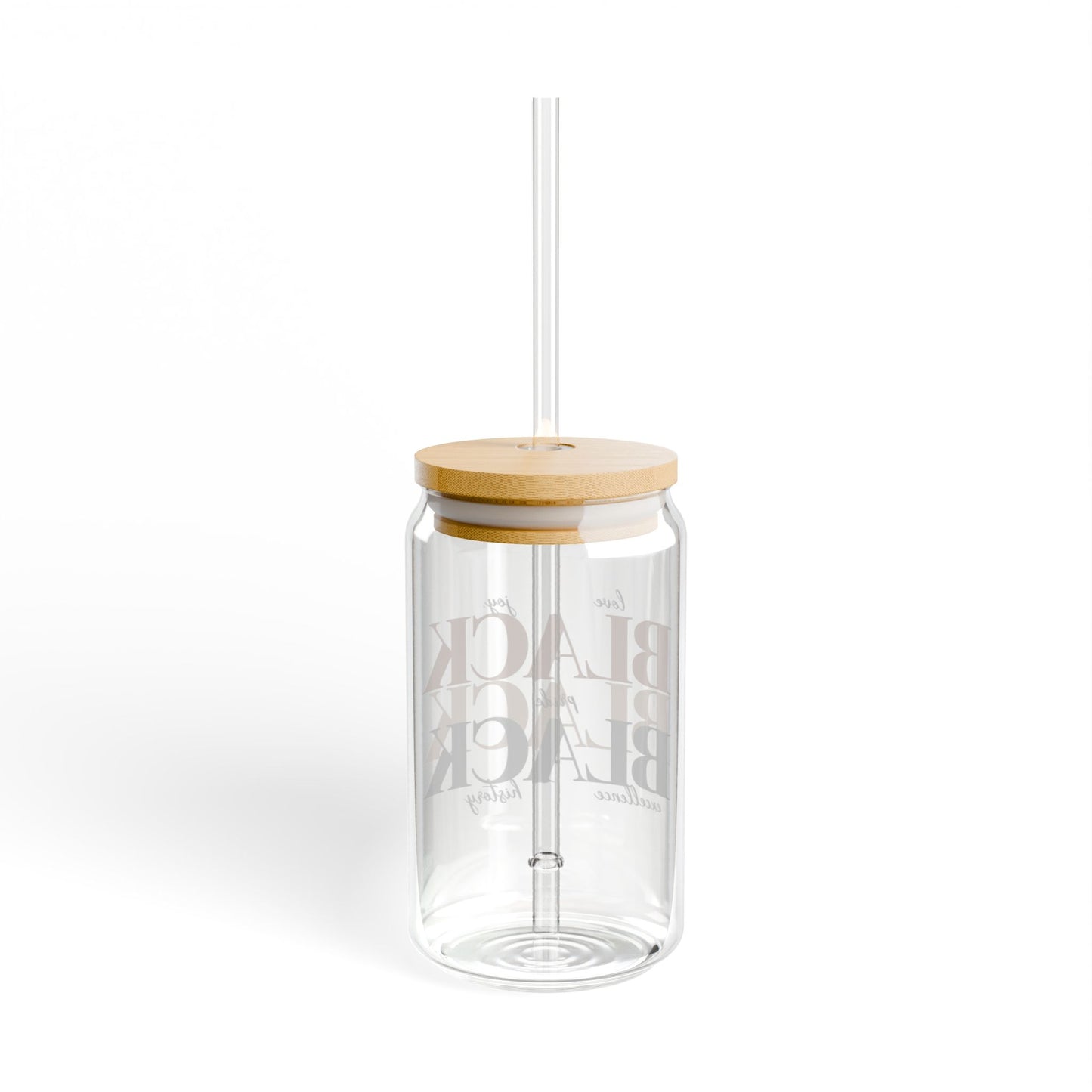 Black Is Beautiful 16oz Sipper Glass with Bamboo Lid