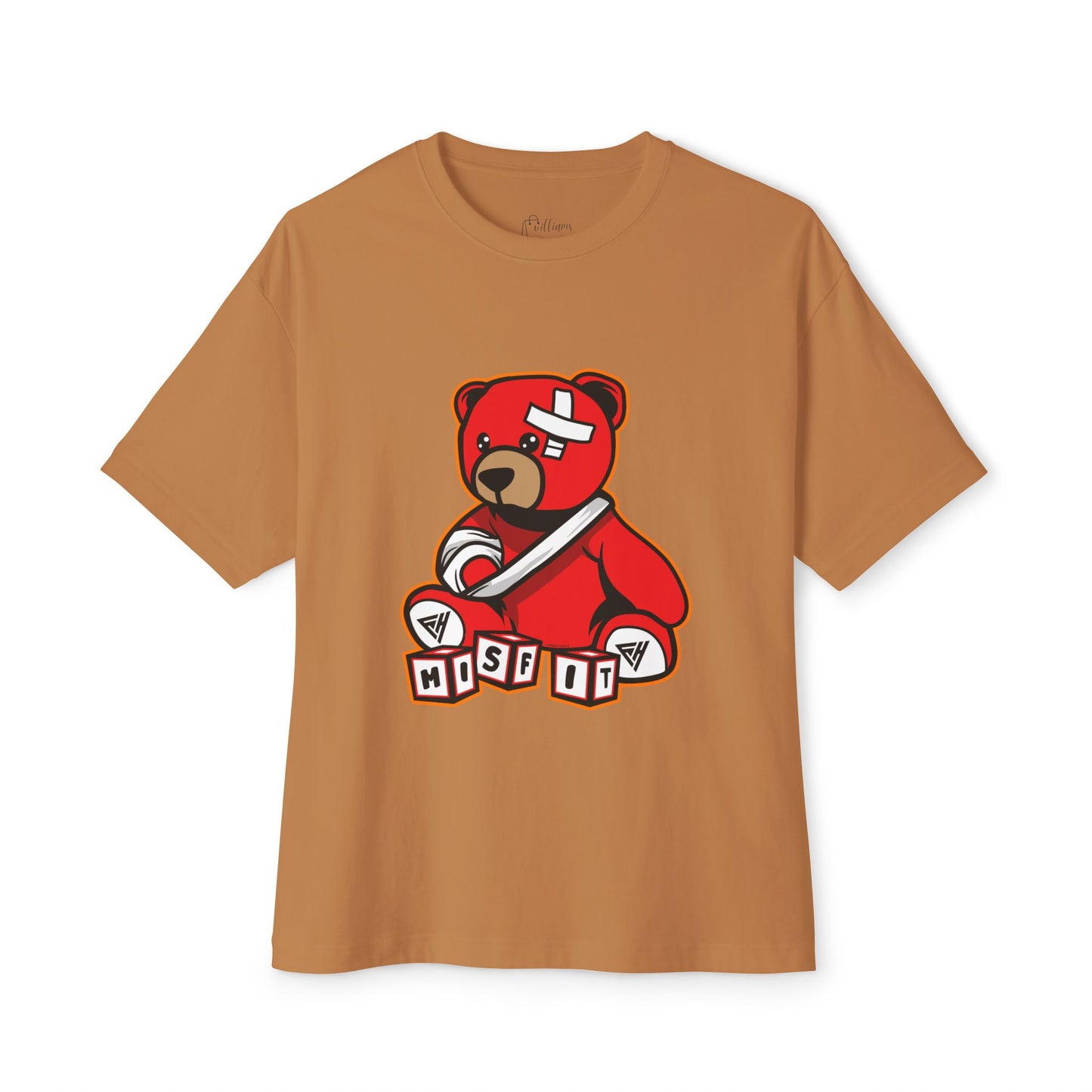 Misfit Bandaged Teddy Graphic Tee — Oversized Boxy T-Shirt