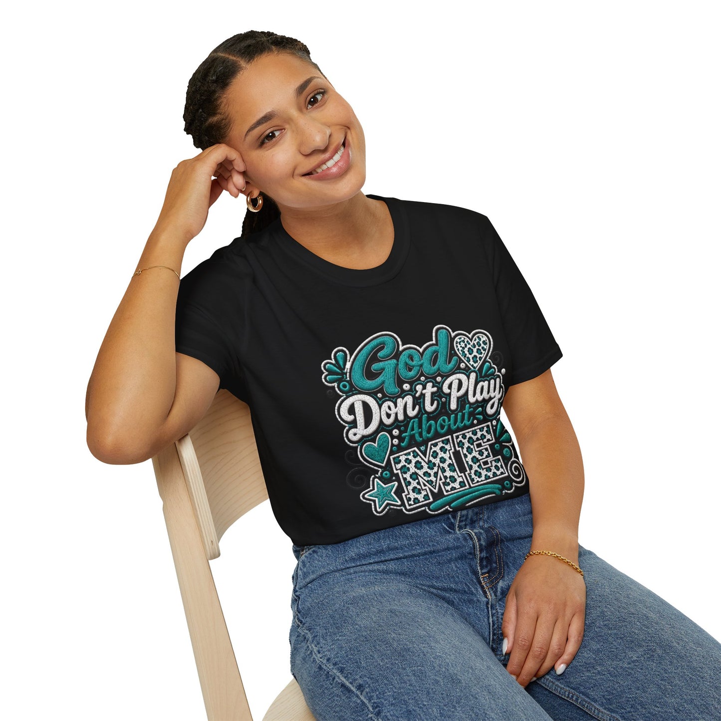 T-Shirt — "God Don't Play About Me" Inspirational Faith Graphic Tee