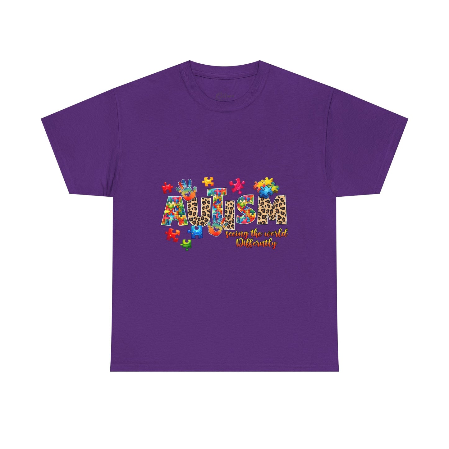 Autism Awareness T-Shirt — 'Autism: Sparking the World with Creativity' Puzzle Design