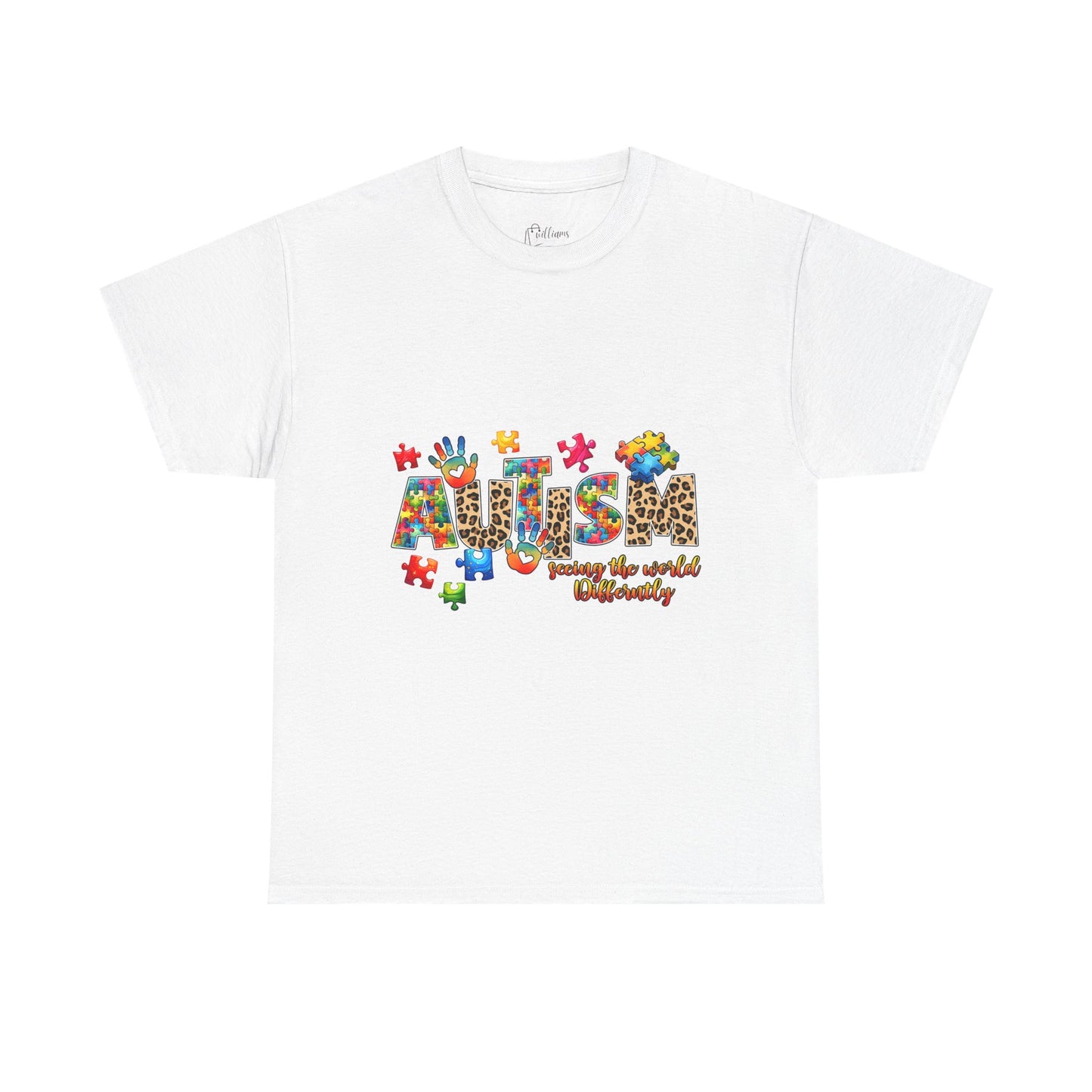 Autism Awareness T-Shirt — 'Autism: Sparking the World with Creativity' Puzzle Design