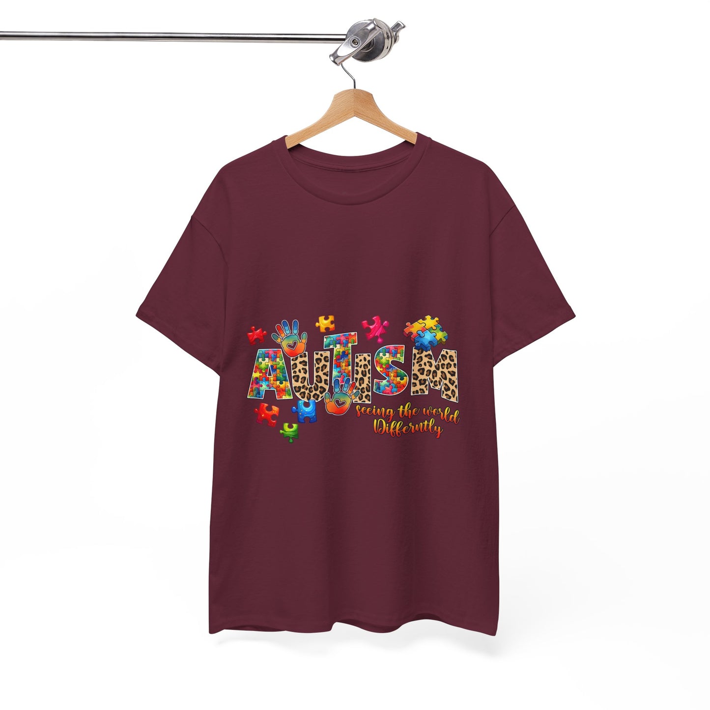 Autism Awareness T-Shirt — 'Autism: Sparking the World with Creativity' Puzzle Design