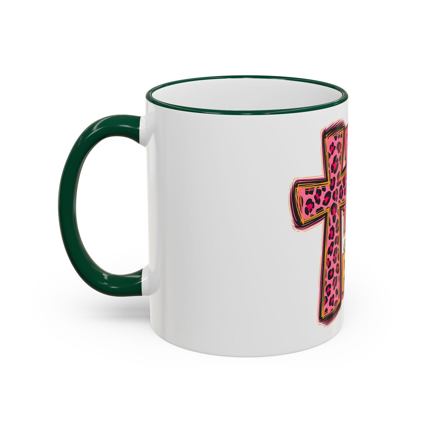 Inspirational Faith Coffee Mug — “Pray, Wait, and Trust, God Has a Plan” (Accent Rim & Handle)