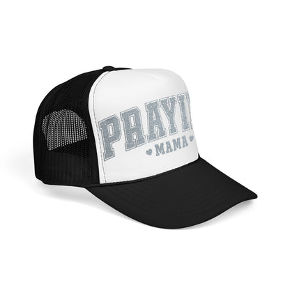 Praying Mama Foam Trucker Hat, Stylish Embroidered Cap, Gift for Moms, Summer Fashion, Casual Wear, Faith-Based Gift