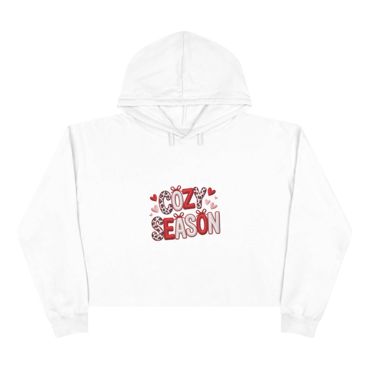Cozy Season Cropped Hoodie – Valentine Heart Graphic